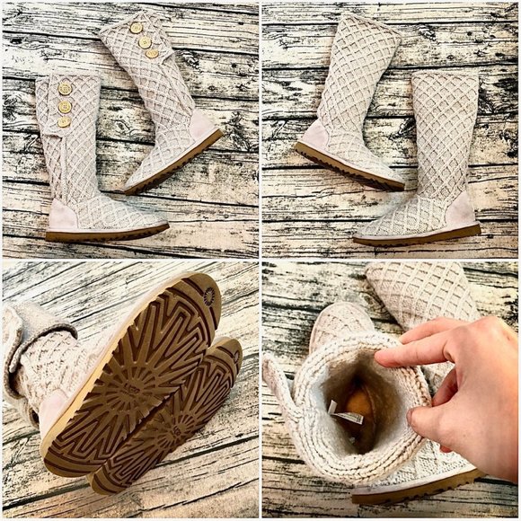 UGG⚡️Auth Light Grey Classic Cardy Knit Boots_6 - Picture 8 of 12